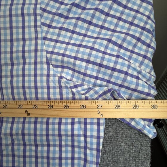 Brooks Brothers 2XL Slim Fit Button Up Shirt Men Purple Blue Non Iron Cotton - Picture 6 of 14
